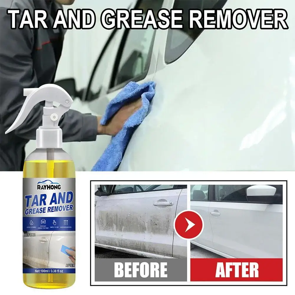 100ml Car Oil Tar Grease Remover Exterior Surfaces Car Auto Cleaning Oil Film Cleaner Car Paint Cleaner Windshield Spray Ca G7T3