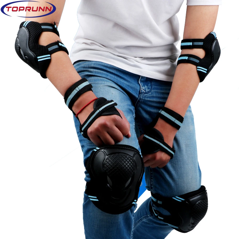 

6Pcs/Set Kids/Youth/Adult Skateboard Knee Pads and Elbow Pads Wrist Guards Protective Gear Set for Roller Skating Riding Scooter