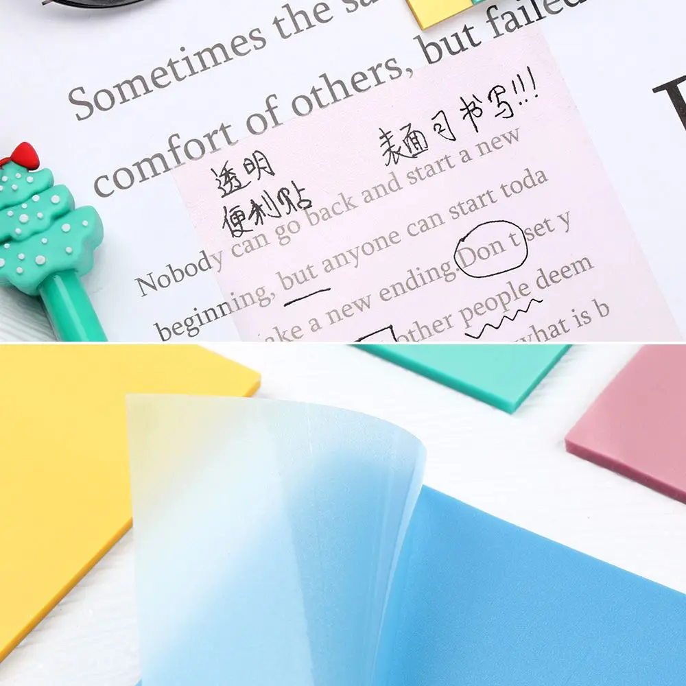 

Scrapbooking Decor Clear Bookmark Office School Supplies Dazzle Color Transparent Sticky Notes Memo Pad PET Stickers