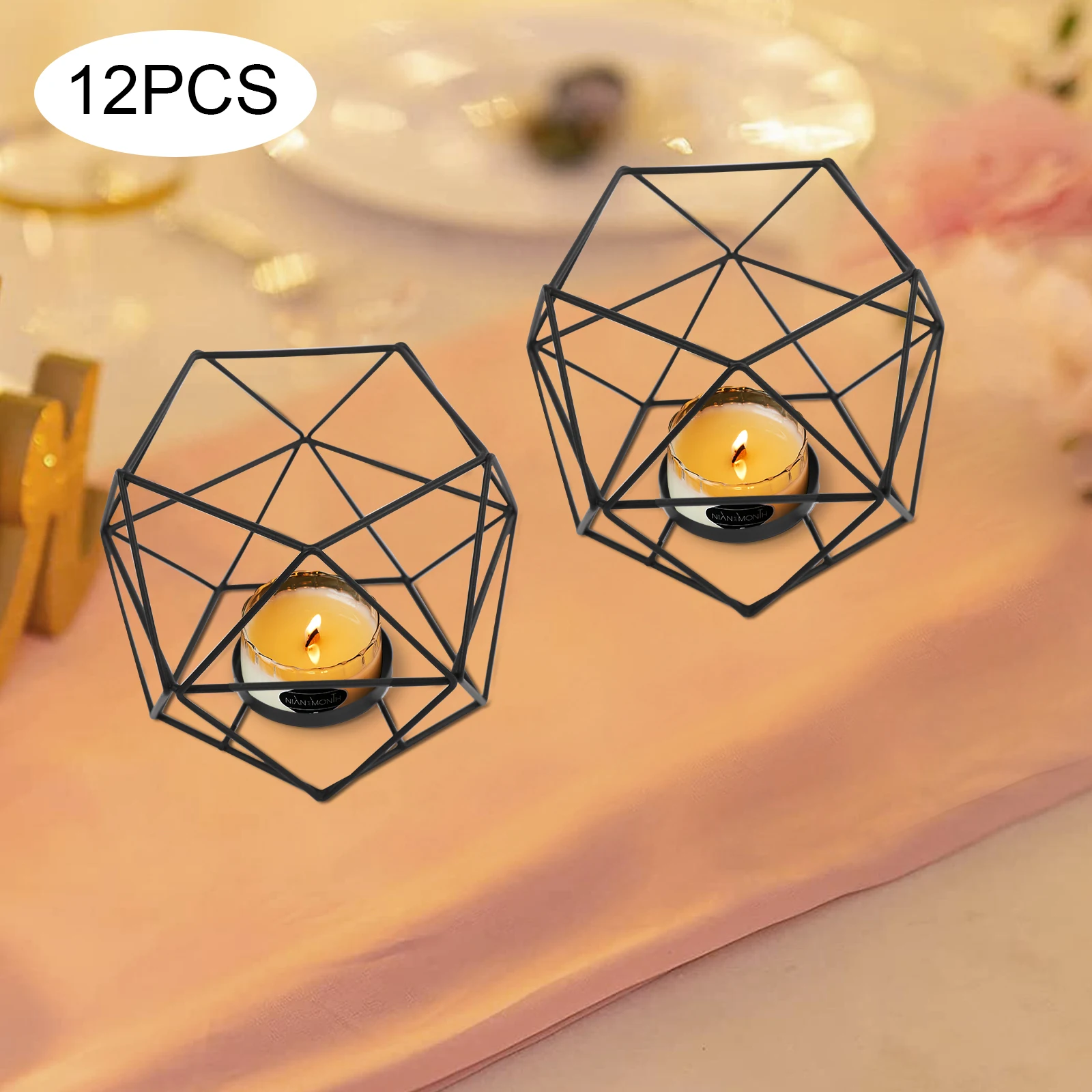 S Decorative Iron Tealight Holder Gold/black 12x Votive Candle Holders Candle Stands Dining