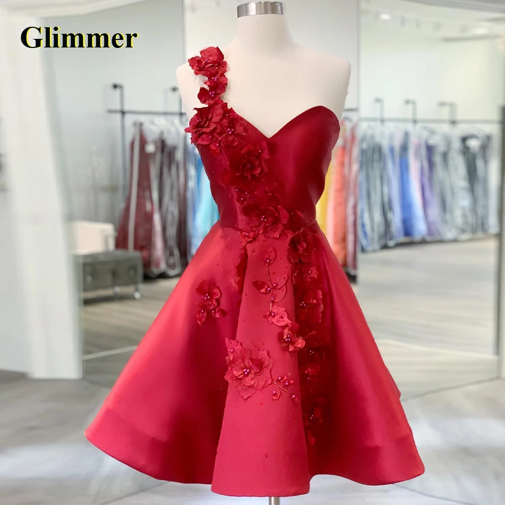 

Glimmer One Shoulder Charming Evening Dresses Formal Prom Gowns Made To Order Quinceanera Vestidos Fiesta Gala Robes De Soiree