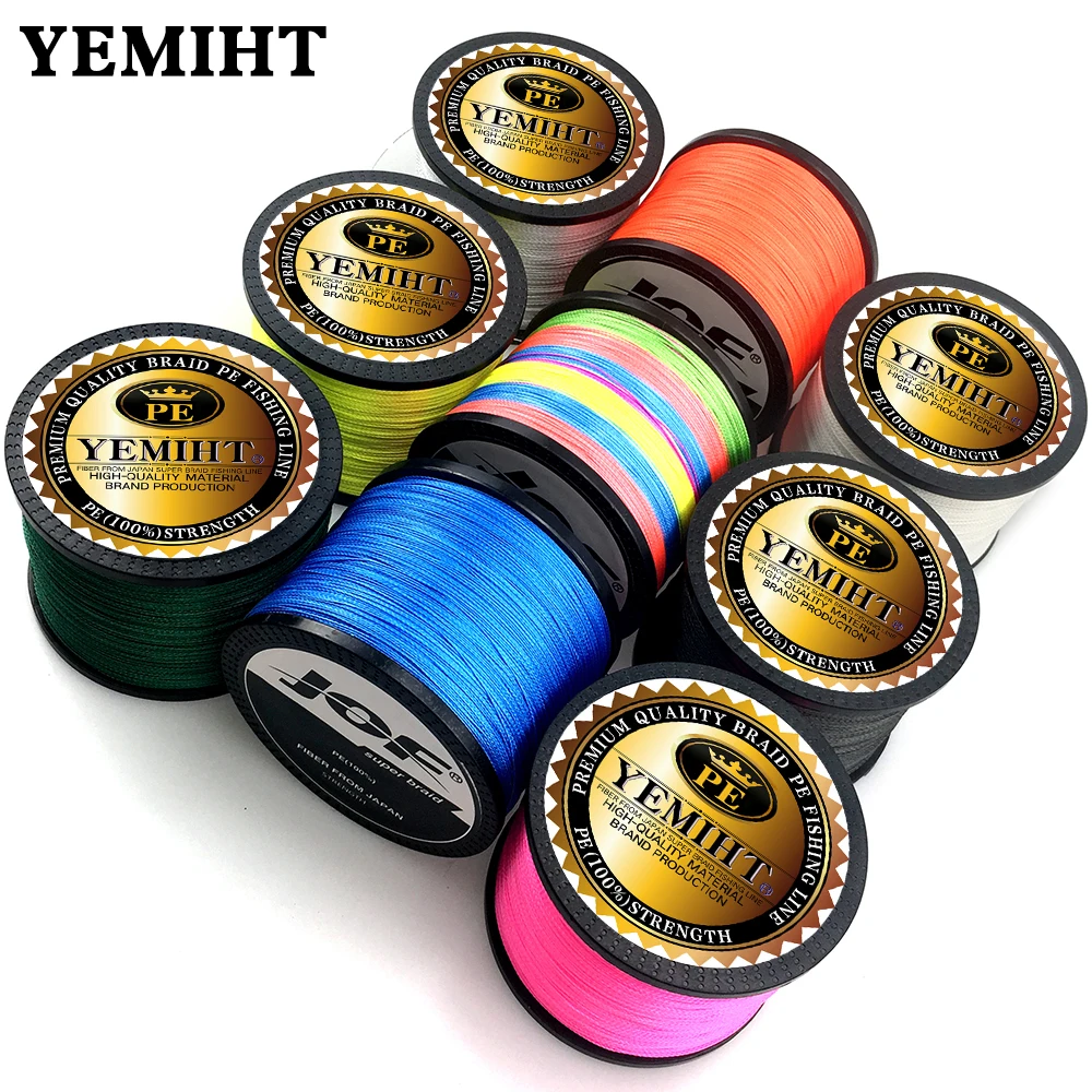 

YEMIHT 1000M 4 Strand 10LB-120LB PE Braided Fishing Line Multifilament Carp Fishing Line Rope Cord