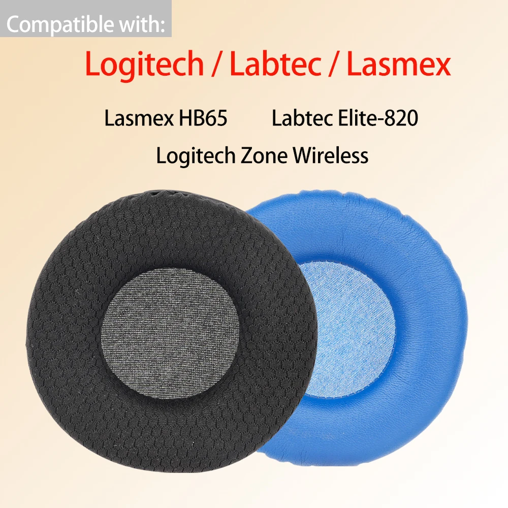 Фото Breathable Mesh Earpads for Logitech Zone Wireless Headphones Lasmex HB65 Ear Cushions Replacement Labtec Elite-820 Headset Pad №1