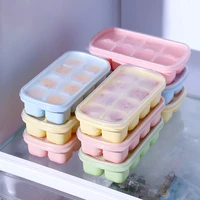 ice cube silicone mould with lid diy 8 grid soft bottom ice cube mold square fruit ice cube maker tray kitchen bar tools