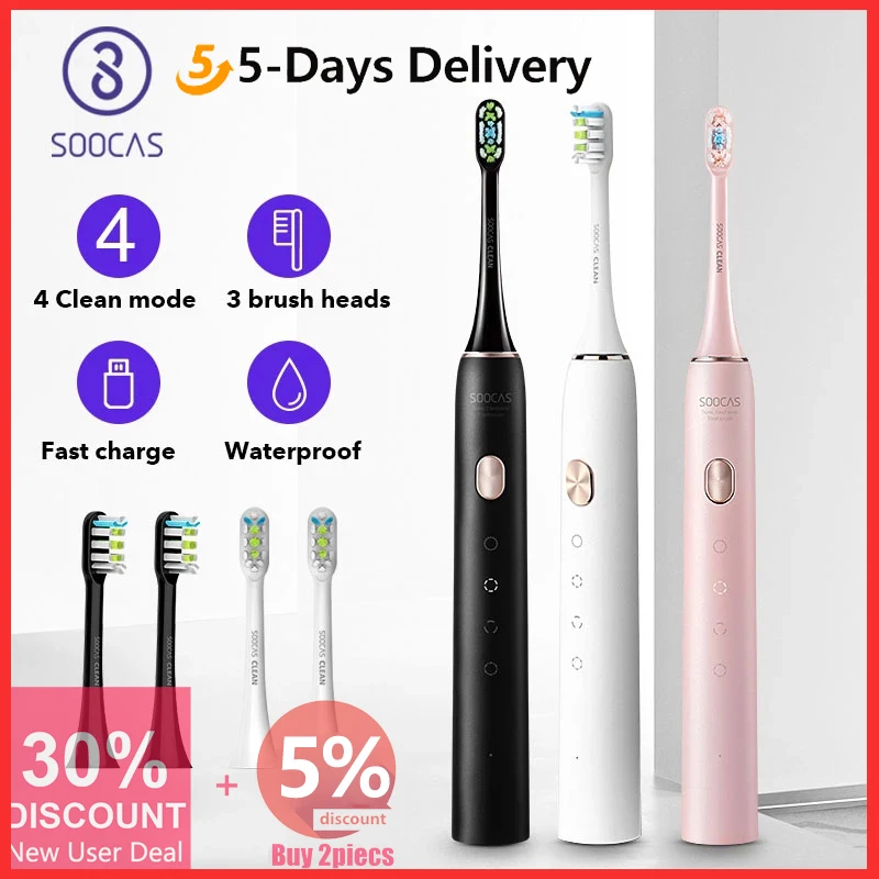 

Лучшая звуковая электрическая зубная щетка Xiaomi Youpin X3U, умная зубная щетка, ультразвуковая автоматическая USB быстрая перезаряжаемая Водонеп...