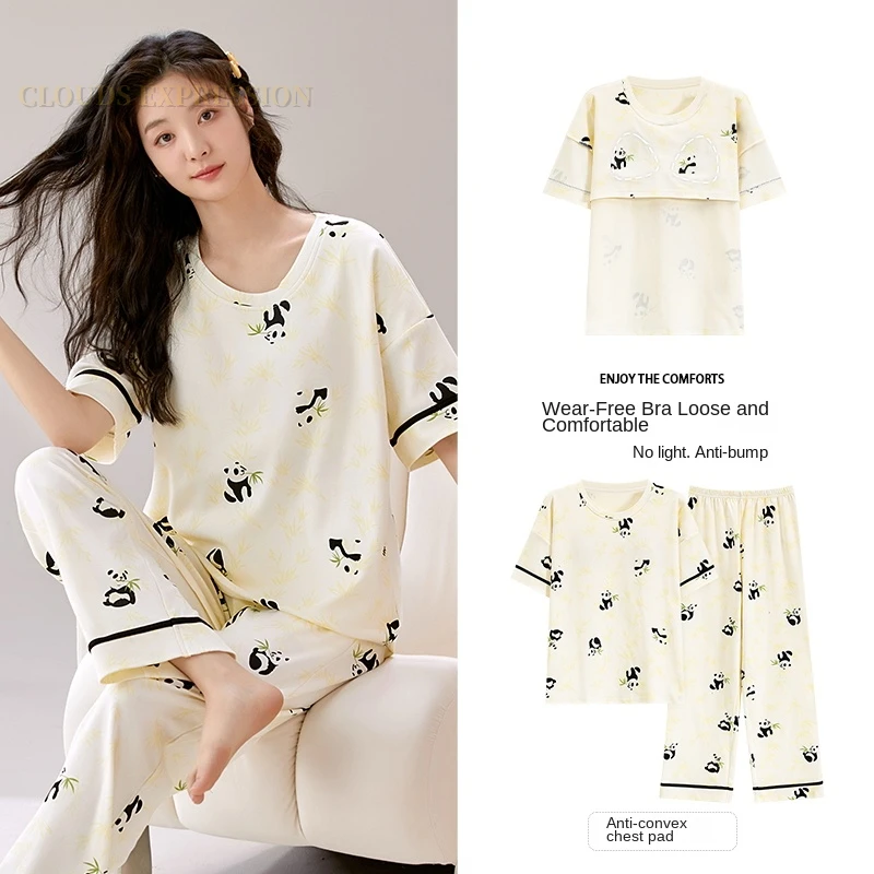 Летняя одежда для сна Pjs женские пижамные комплекты молодых женщин пижама с