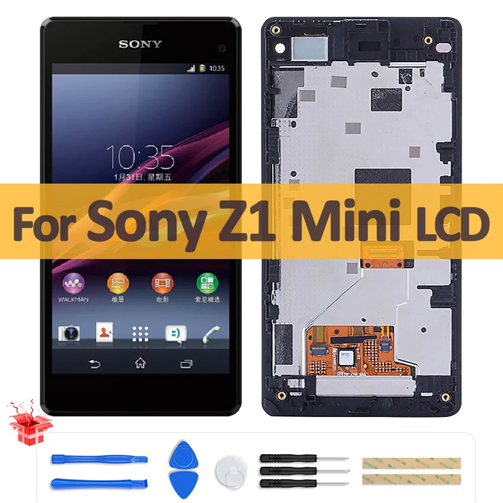4.3" Original LCD For Sony Xperia Z1 Mini Z1 Compact LCD Display Touch Screen Panel Digitizer Assembly D5503 Replacement Parts