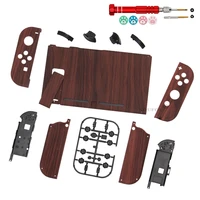 wood grain controller housing shell with full set buttons diy replacement case for nintendo switch joy con back plate accessory