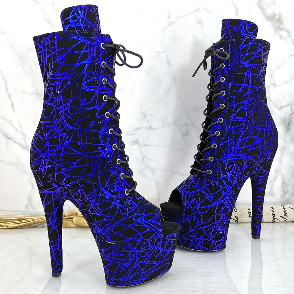 Leecabe 17CM/7inches Pole dancing shoes High Heel platform Pole Dance boot