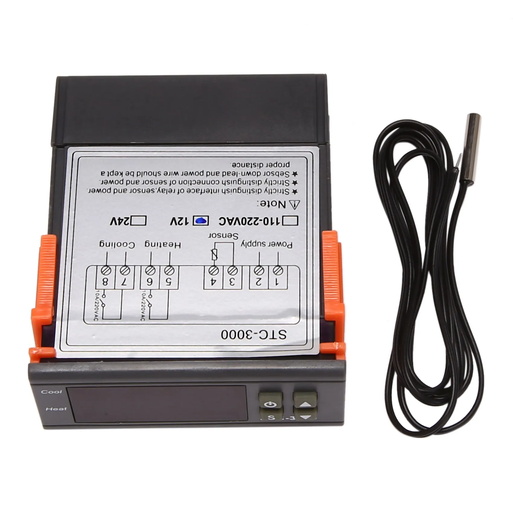 

Stc-3000 12V Led Digital Temperature Controller Thermostat Control Heating Cooling Sensor Humidity Meter