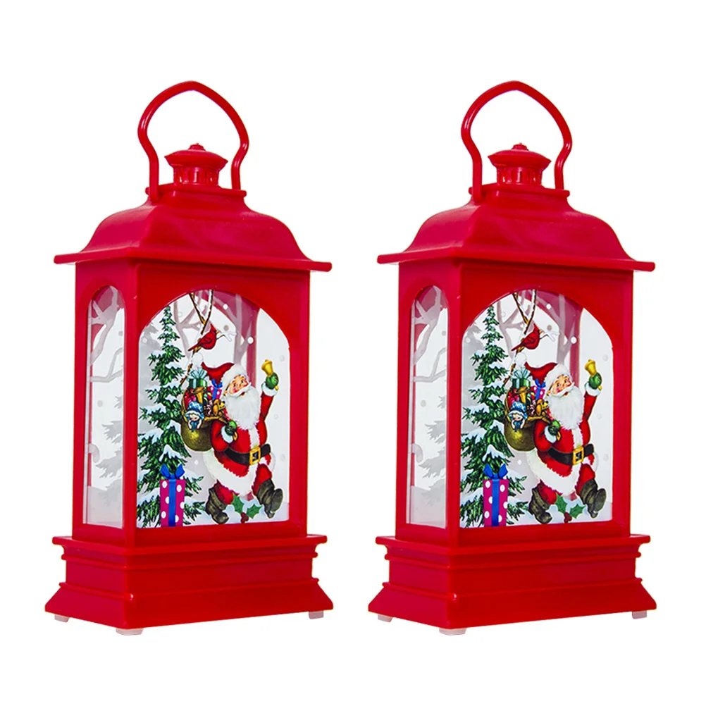 

Christmas Lantern Snow Globe Lights Lighted Santa Hanging Decoration Storm Decorative Lamp Portable