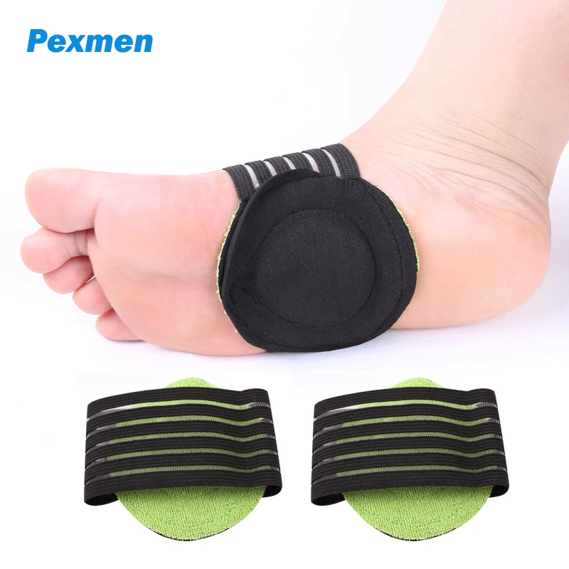 

Pexmen 2Pcs/Pair Arch Support Brace Compression Cushioned Plantar Fasciitis Sleeves for Pain Relief & Sore Flat Feet Heel Spurs