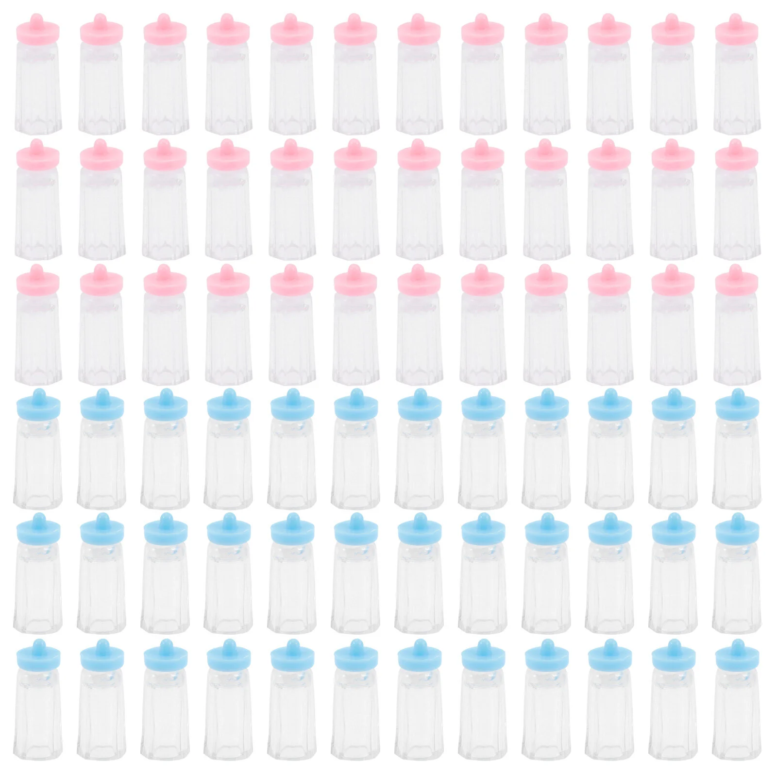 

72 Pcs Baby Bottle Small Decoration Birthday Mini House Milk Decors 2.2x0.9cm Infant Toy Plastic Shower Party Favors Newborn