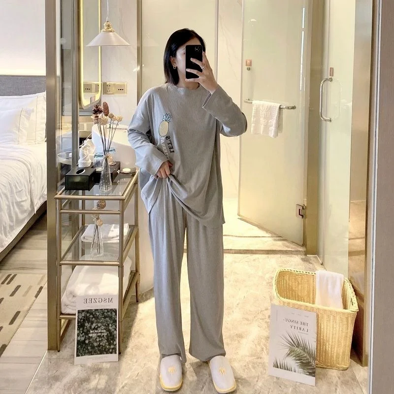 QWEEK Women's Summer Large Size Set Suits with Shorts Pajamas Comfortable and Loose Cartoon Print Pijamas Pyjamas Sleepwear Cute
