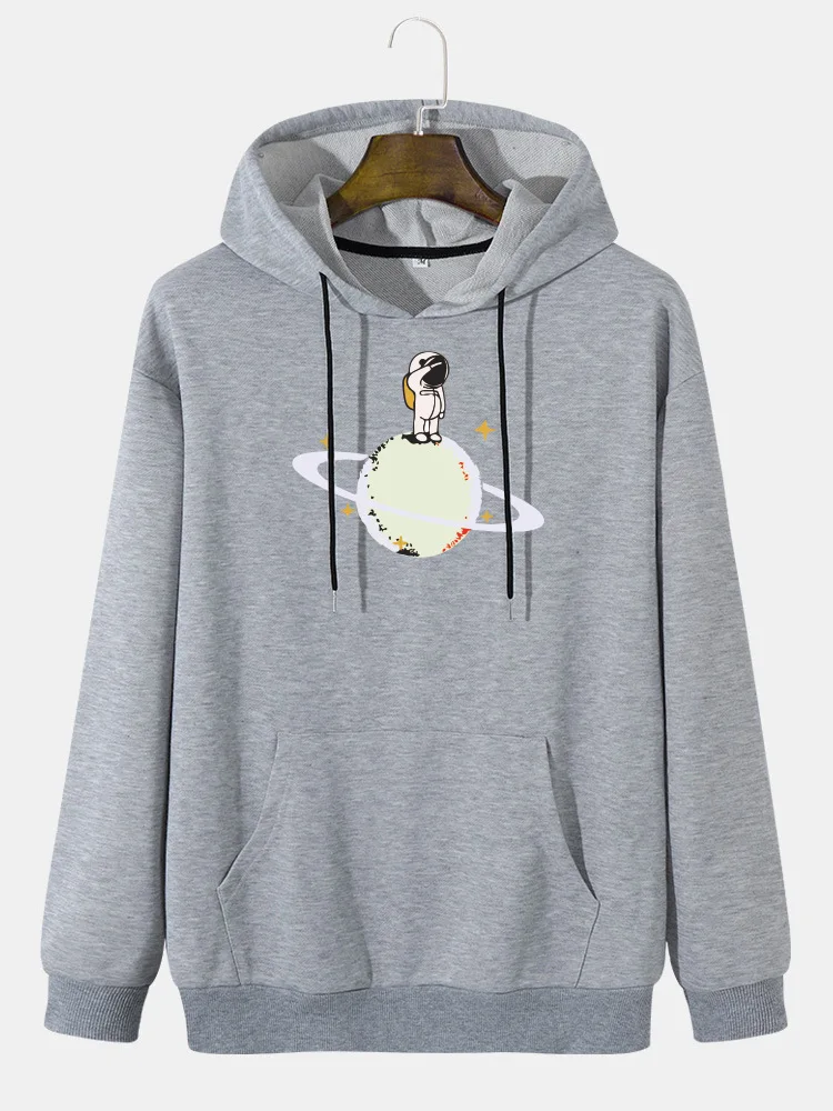 

Men's Cotton Hoodie Spring and Sutumn Tide Brand Loose and Casual All-match Large Size Pocket Long-sleeved Printed Sweater