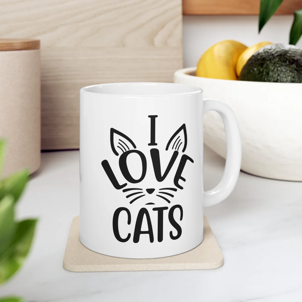 

Cat Mug, Cat Lover Gift Feline Companion, Pet Kitty Cup, Cat Mom Cat Dad