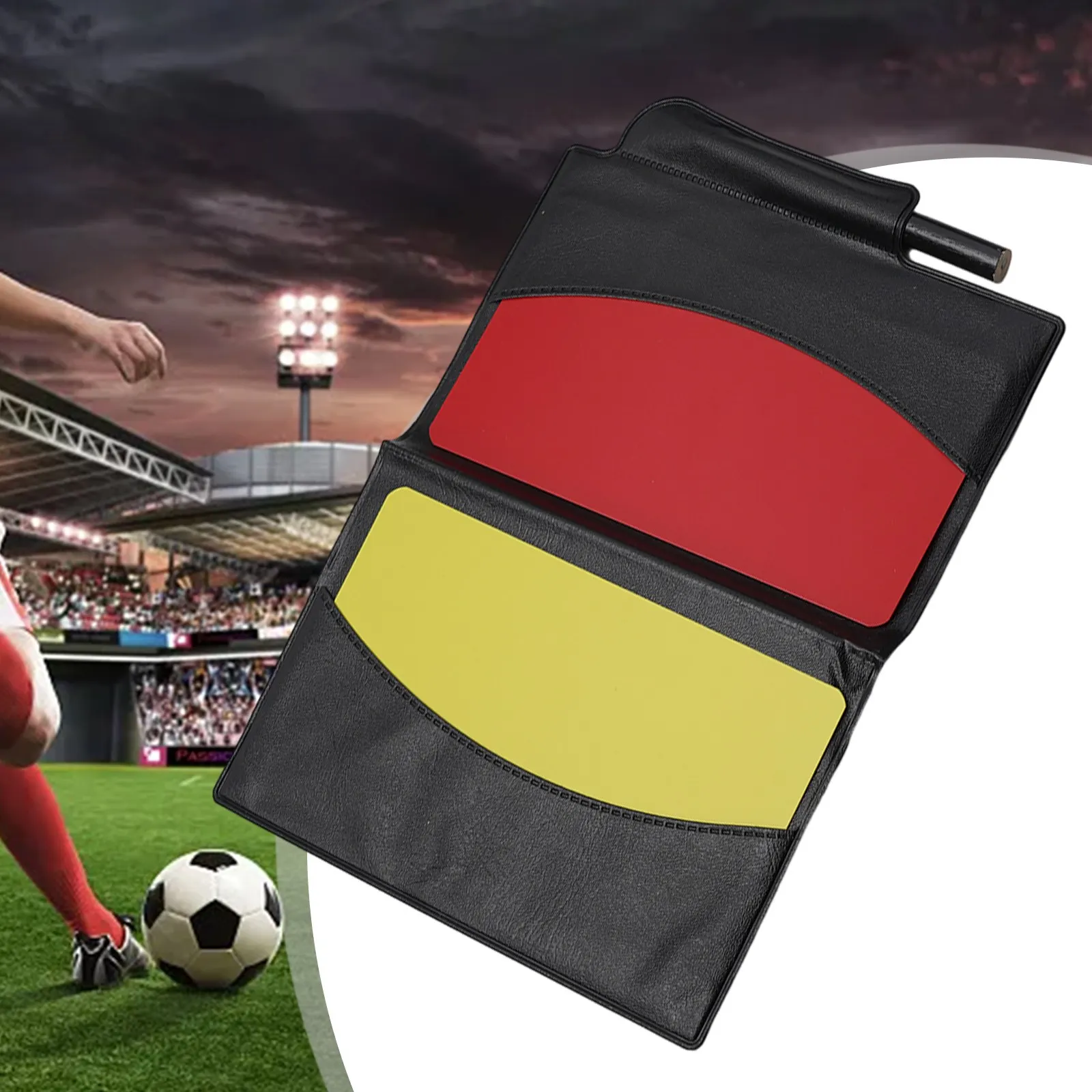 

1pc Soccer Football Referee Wallet Notebook With Red Card And Yellow Card Gadget For Football Referees 11*8cm