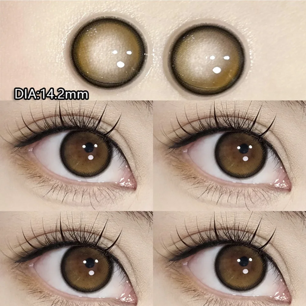 

10 шт./5 пар, цветные контактные линзы для глаз с диоптриями