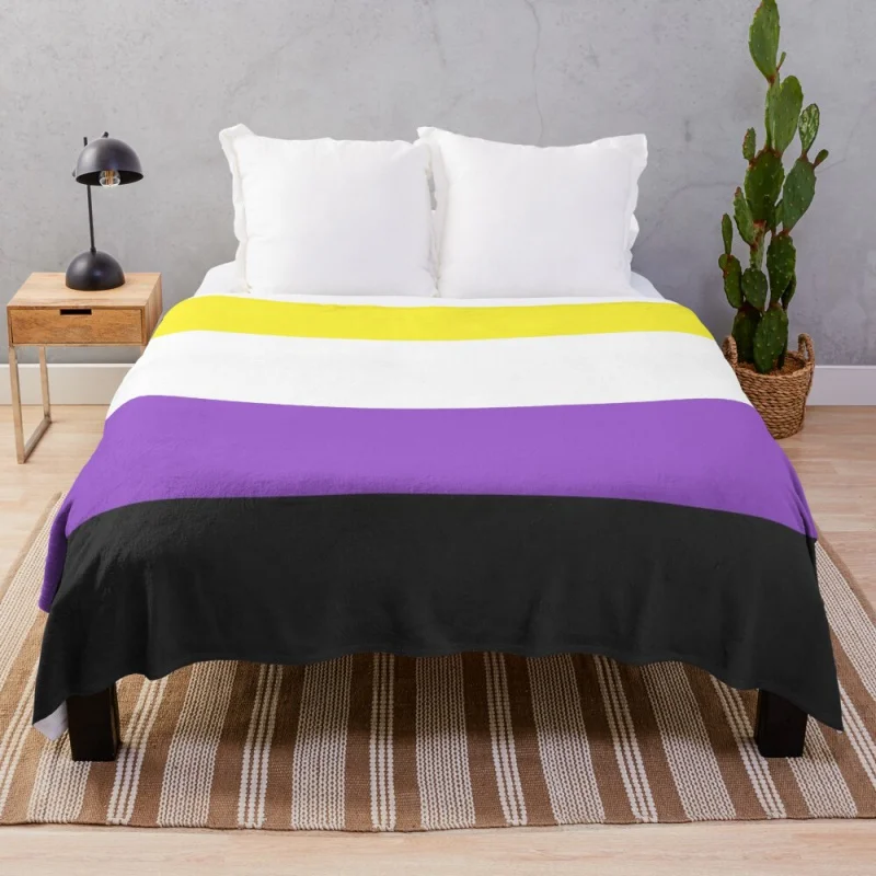 

Solid Non-Binary Pride Flag Throw Blanket