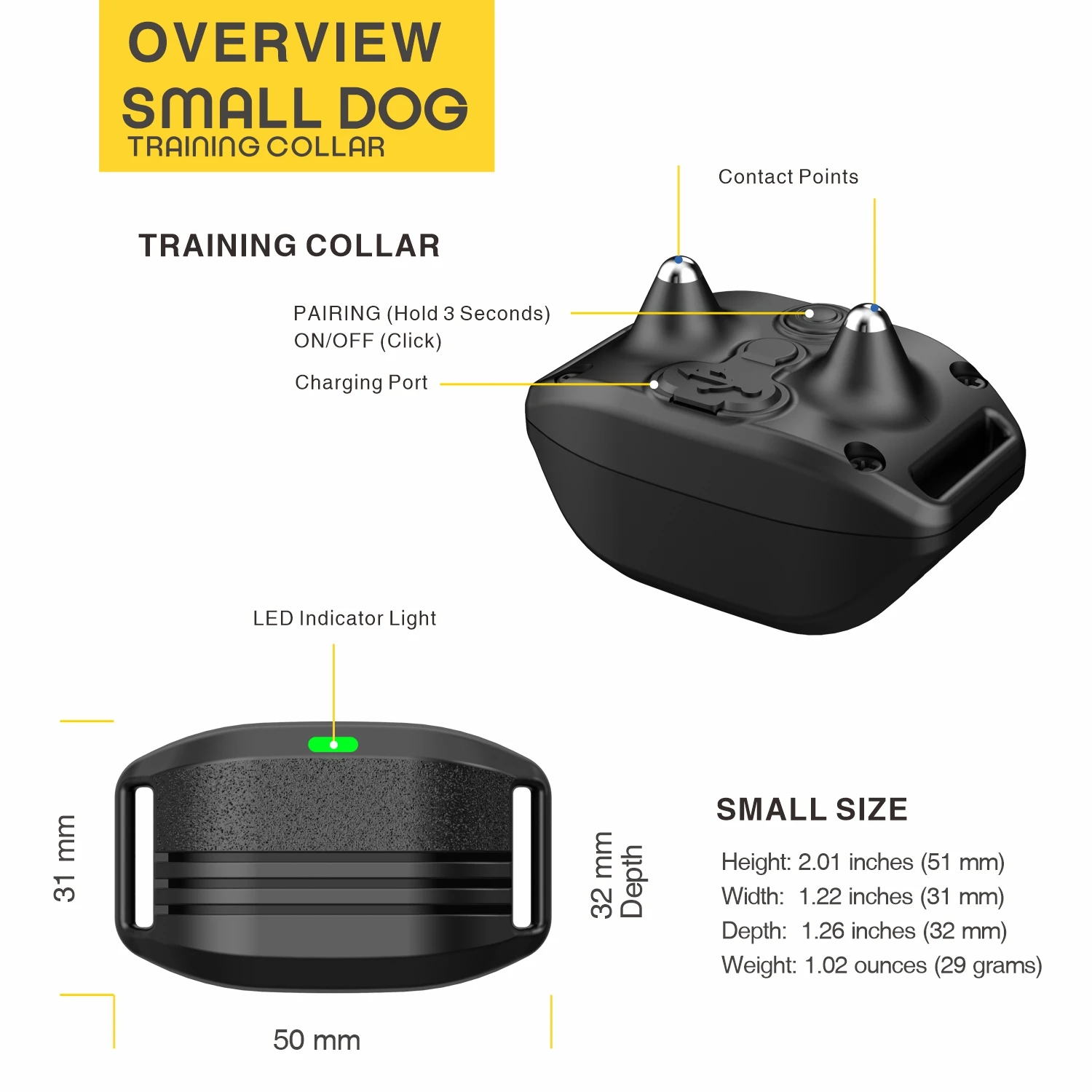 Ошейник для дрессировки маленьких собак с пультом дистанционного управления