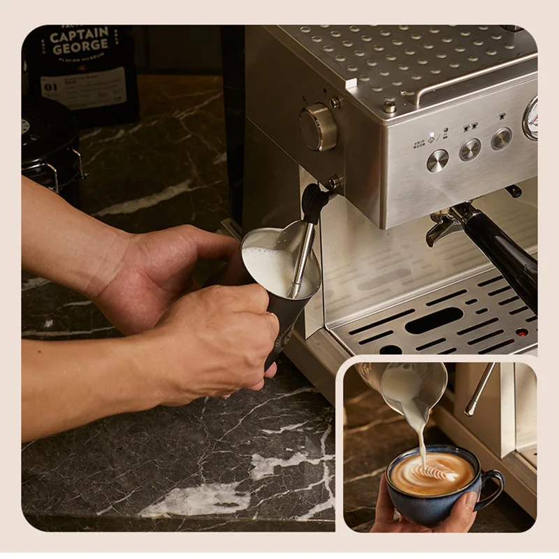 Компактная полуавтоматическая эспрессо-машина со встроенной кофемолкой для