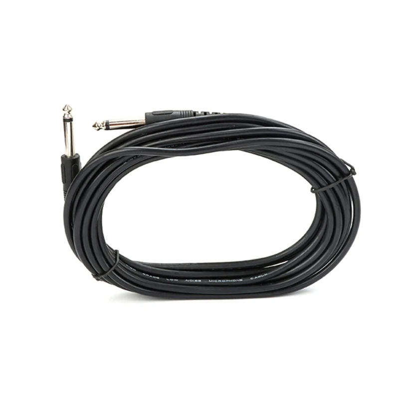 

Guitar Instrument Cable 5 Meters Profession Noiseless Plated Guitar Plugs Bass Cable Cord 1/4" Straight to Straight R66E