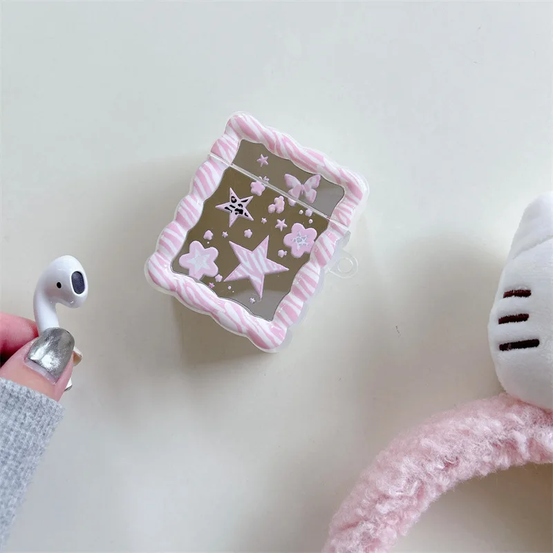 

Mirror Surface Fashion Star Case for AirPods Pro2 Airpod Pro 1 2 3 Bluetooth Earbuds Charging Box Protective Earphone Case Cover