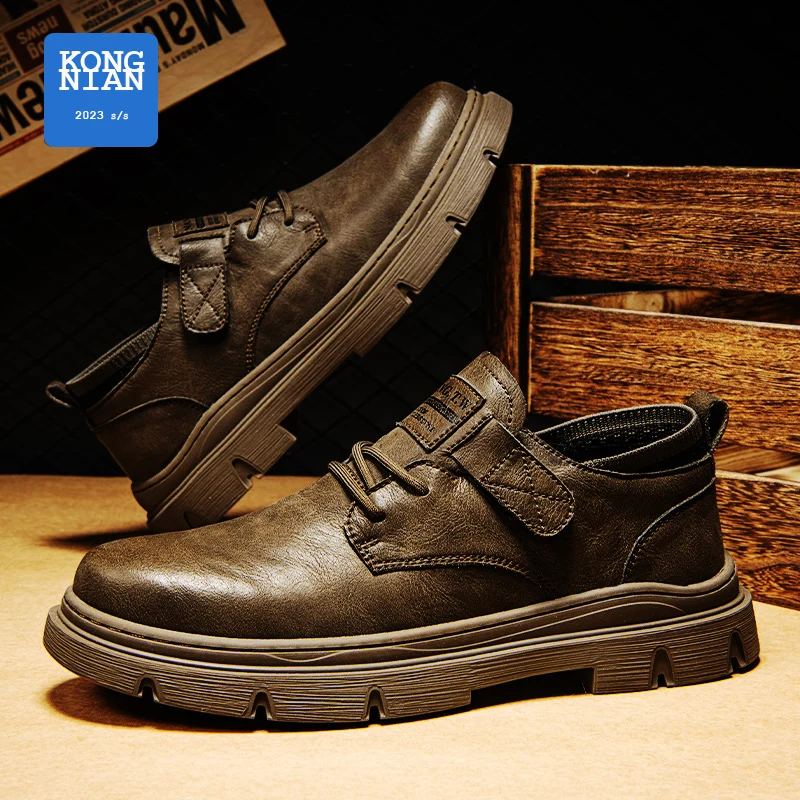 

Мужские классические туфли из натуральной кожи, черные повседневные классические туфли в британском стиле, весна-осень 2023