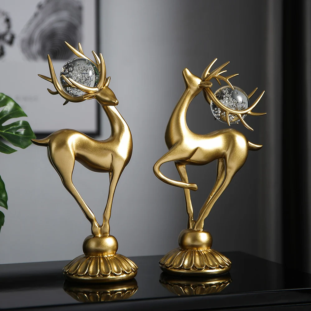 

Modern Home Decoration Deer Sculpture Resin Animal Statue Living Room Decoration Statues for Decoration Office Desk Decor Gifts