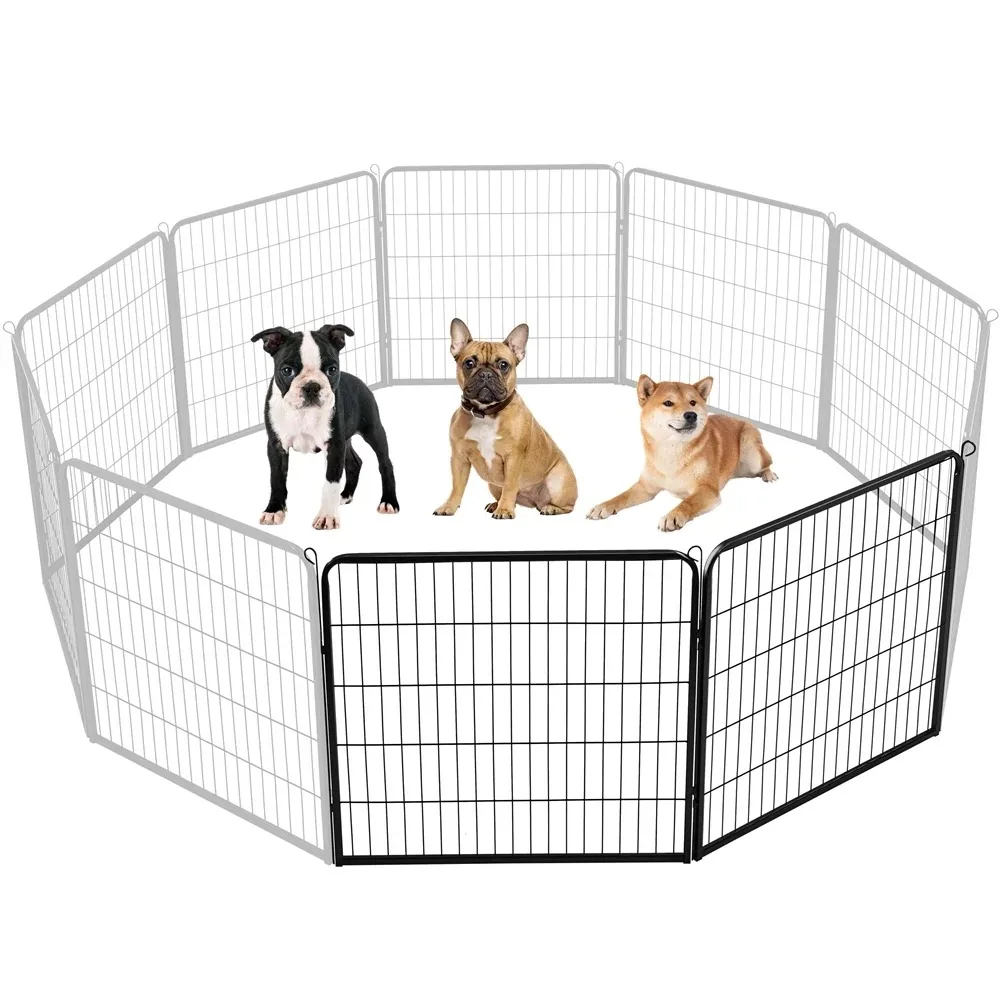 

31.5" Height Metal Dog Playpen Cat Exercise Barrier, Black