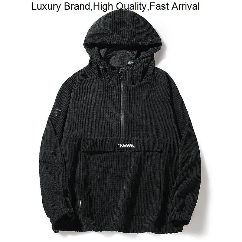 

Зимняя Вельветовая одежда для женщин и мужчин, толстовки, повседневное пальто, ветрозащитная винтажная куртка с карманами и капюшоном, пуловер для мужчин, модная одежда