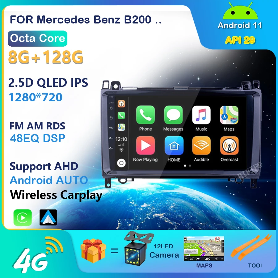 Автомобильный мультимедийный плеер на Android 11 навигация GPS-радио для Mercedes Benz B200 A B
