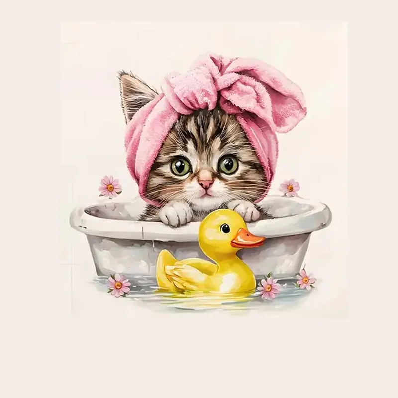 

Виниловая наклейка с котом для ванной комнаты