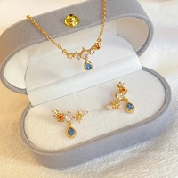 fanualoli 2022 new product star bright earring gold diamonds earrings for women korean fashion jewelry for women free shipping