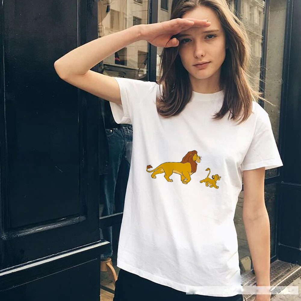 

Four Seasons Disney The Lion King Serie Women T Shirt Print Exquisite Short Sleeve White Harajuku Style Female T-Shirt Dropship