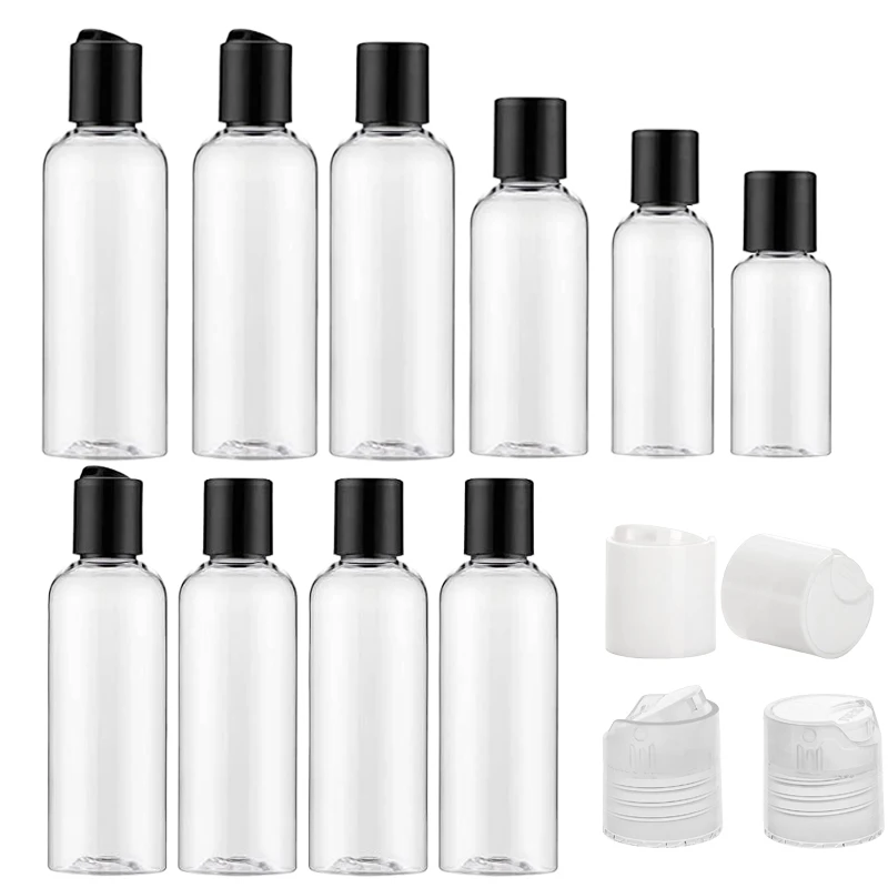 

5Pcs 30/50/60/100ml Plastic Squeeze Bottles with Disc Cap Clear Travel Containers For Creams Shampoo Lotions Liquid Body Soap