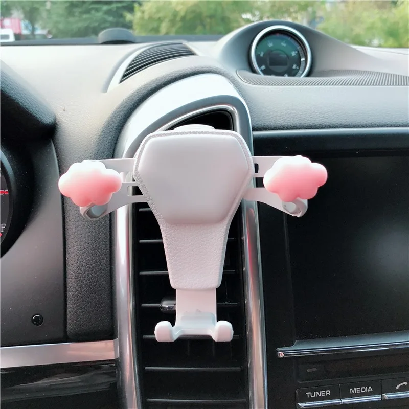 

Car Cloud Mobile Phone Holder White Car Gravity Mobile Phone Holder Creative Air Outlet Navigation Holder Car Interior