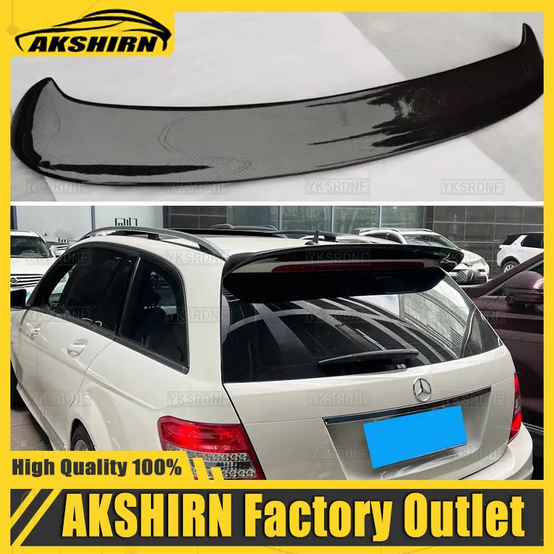 

For W204 Mercedes Benz W204 C200 C300 C63 Estate / Wagon High Quality Carbon Fiber Roof Spoiler Car Rear Wing Spoiler 2010-2014