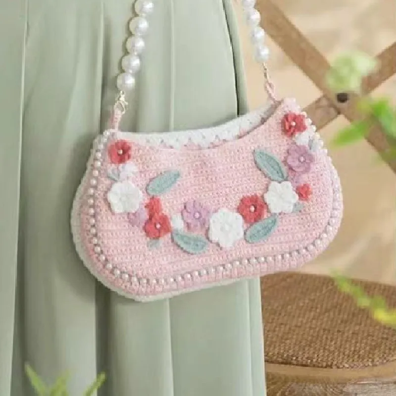 1 шт./ручная работа крючком двухцветная маленькая сумка для мобильного телефона с