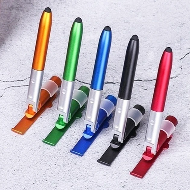 Ballpoint Pen with LED Light Multifunction Folding Stand for Phone Holder Night Reading Stationery Office School Student |