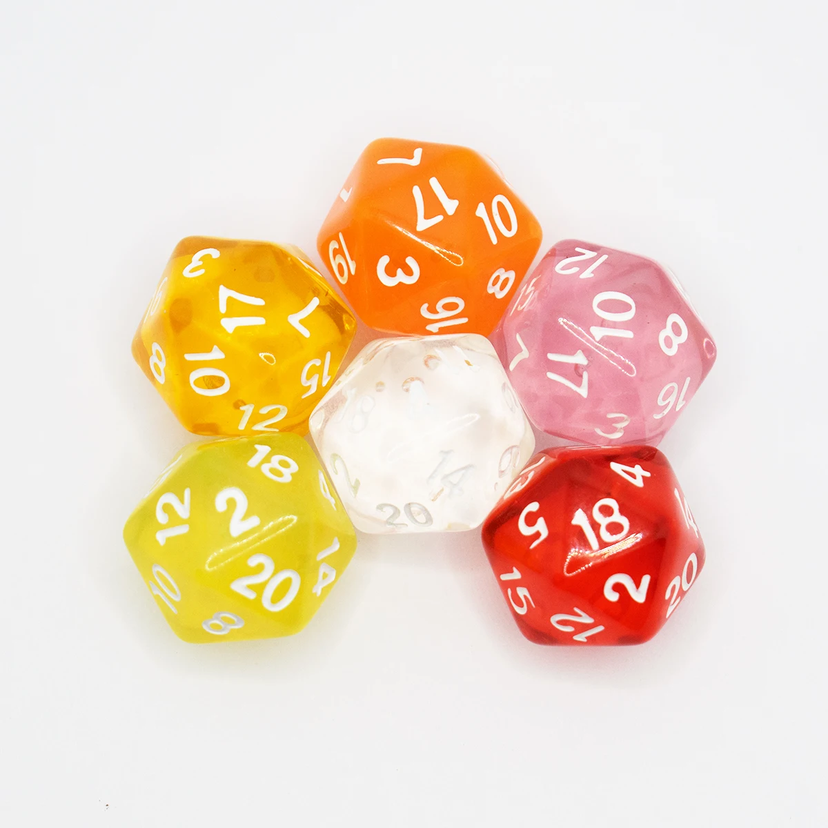 Фото Набор многогранных кубиков D20 для MTG, D&D, RPG, Magic the Gathering, 6 шт., в пакете, цвета желе №3