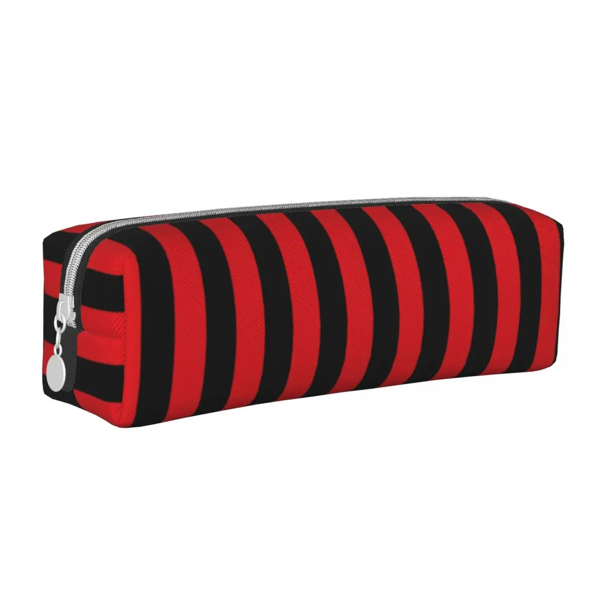 

Vertical Striped Square Pencil Case Red and Black Stripes For Child Back to School Leather Pencil Box Fashion Pen Organizer