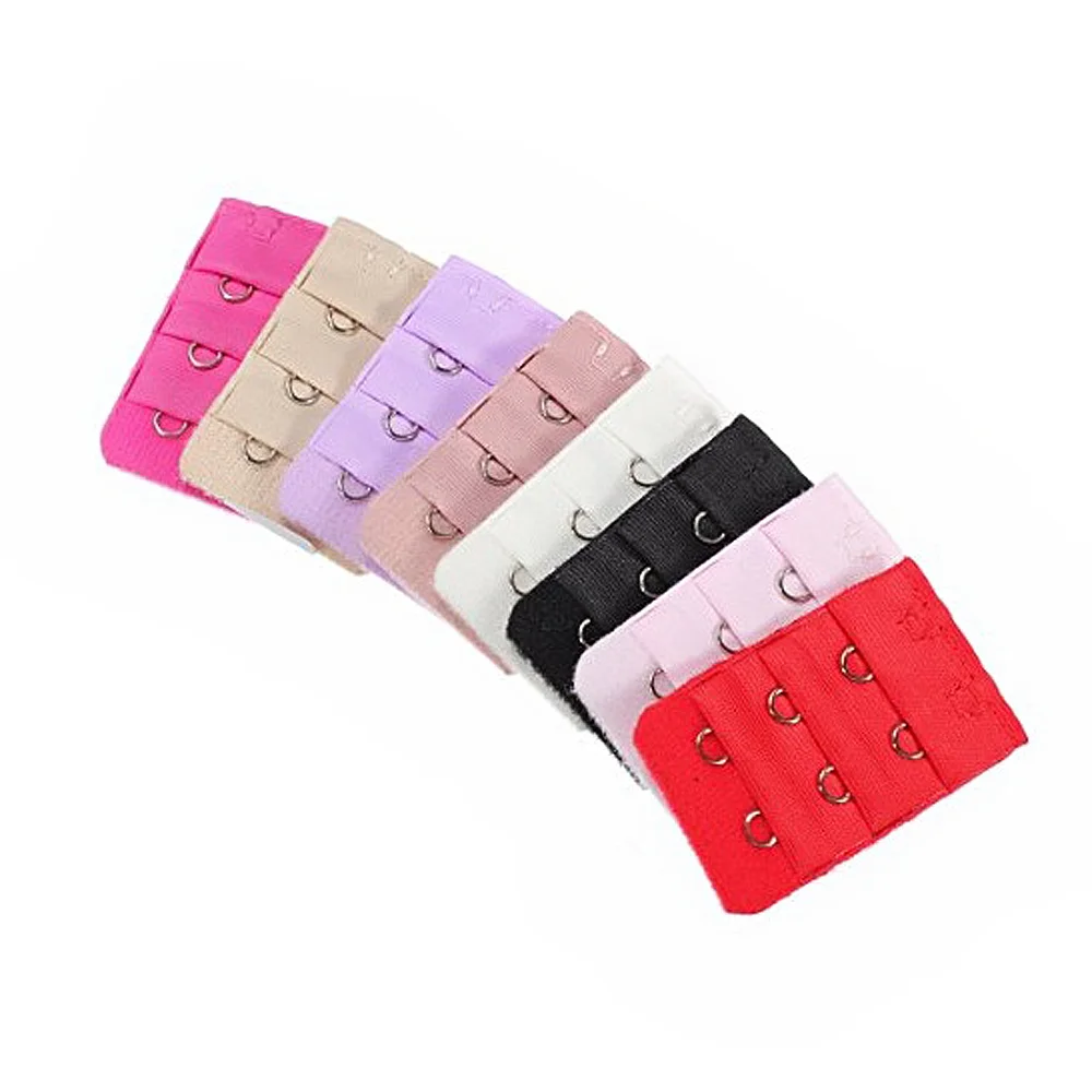 

5pcs Ladies Elastic Extenders 2-Hooks 3 Rows Extension Straps (Random Color)