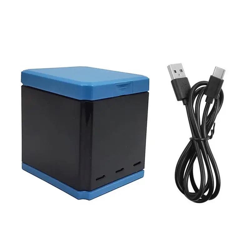 

Triple Charger Battery Storage Charging Box For Go Pro Hero 10 Hero 9 USB Type C Cable Not Included Battery