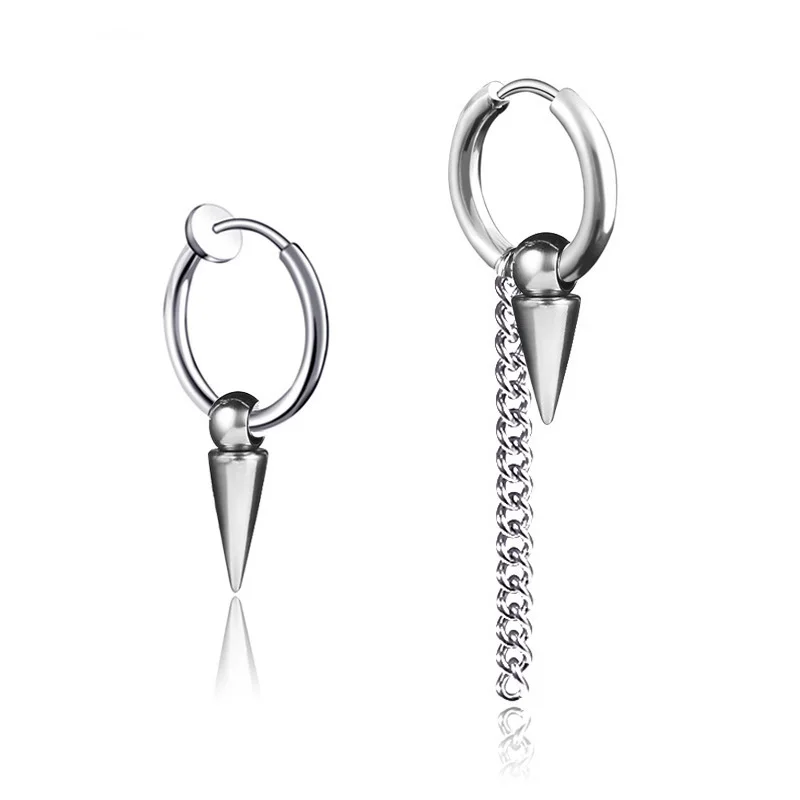 

Серьги-кисточки из нержавеющей стали для мужчин и женщин, Длинные украшения для пирсинга в стиле панк, хип-хоп, уличное украшение для пирсинга, 2 шт.