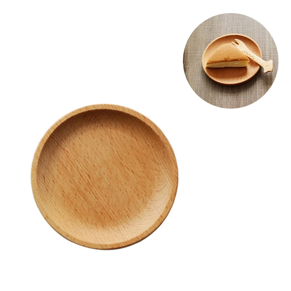 

12 CM Snack Trays Fruit Plate Snack Plate Wooden Snack Serving Bowl Bamboo Dessert Plate Baby