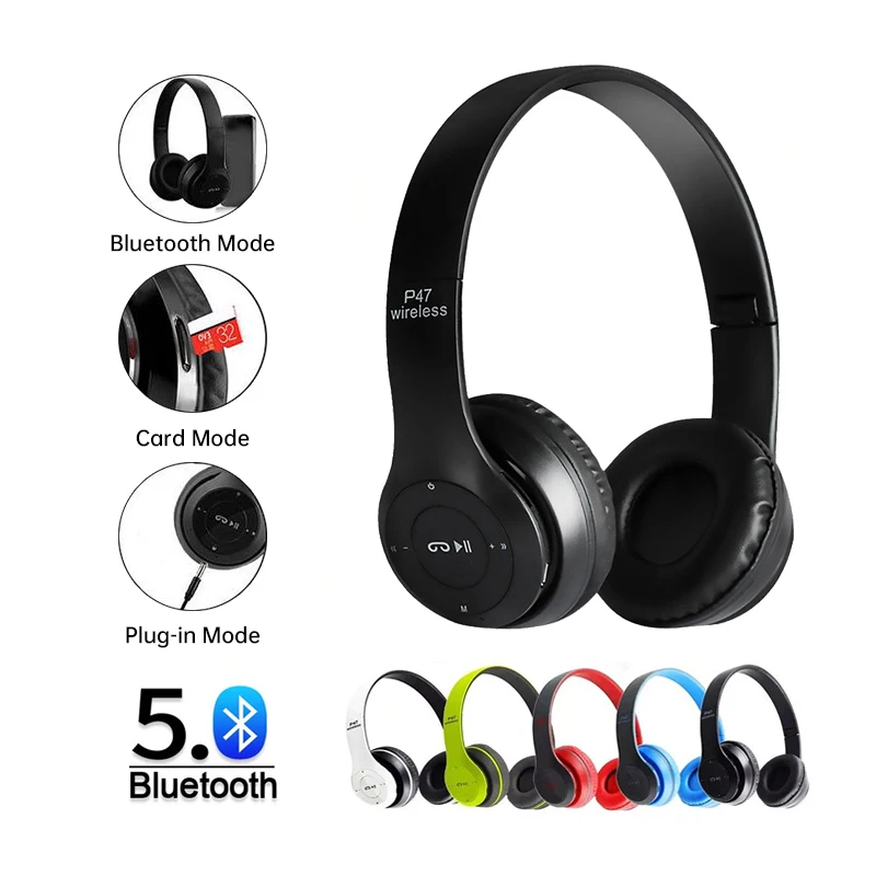 

Wireless Headphones Bluetooth Earphones Foldable Bass Support TF Card For iphone Xiaomi Sumsamg Phone PS4 With Mic Headsets Gift