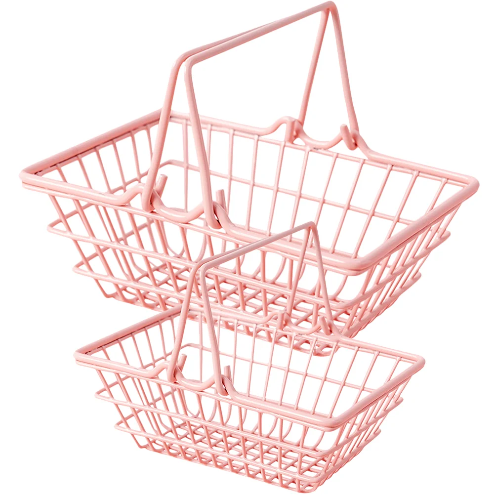 Металлическая корзина для покупок с ручками контейнеры организации ящика