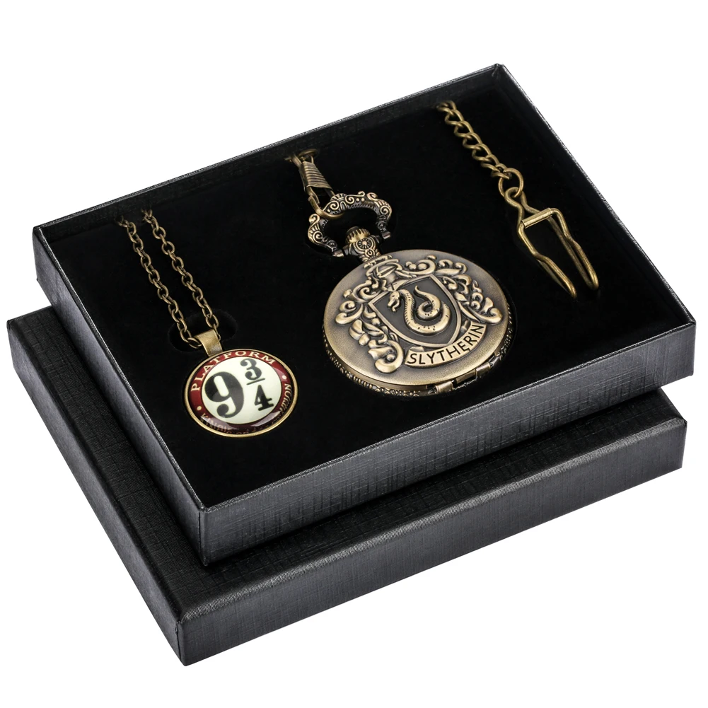 Pocket Watch Pendant Vintage Engraving Quartz Pocket Watch Necklace Luxury Gift Sets for Men Analog Fob Clock Rreloj De Bolsillo