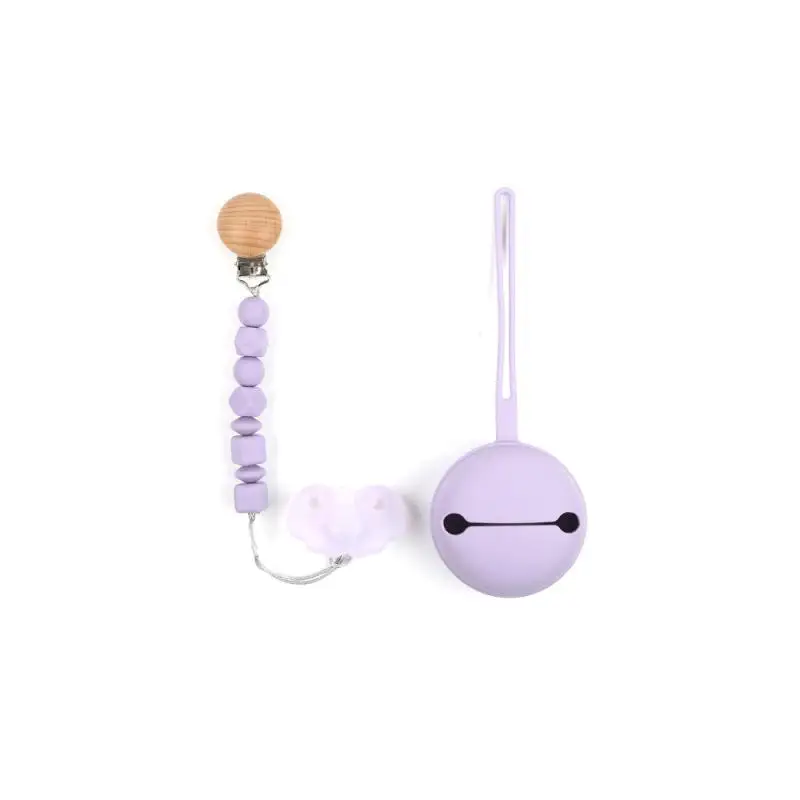 

Cartoon Pacifier Easily Carried Pacifier Chain Pacifier Set Baby Sleep Pacifier No Smell Lanyard Design Silicone Nipple Bag